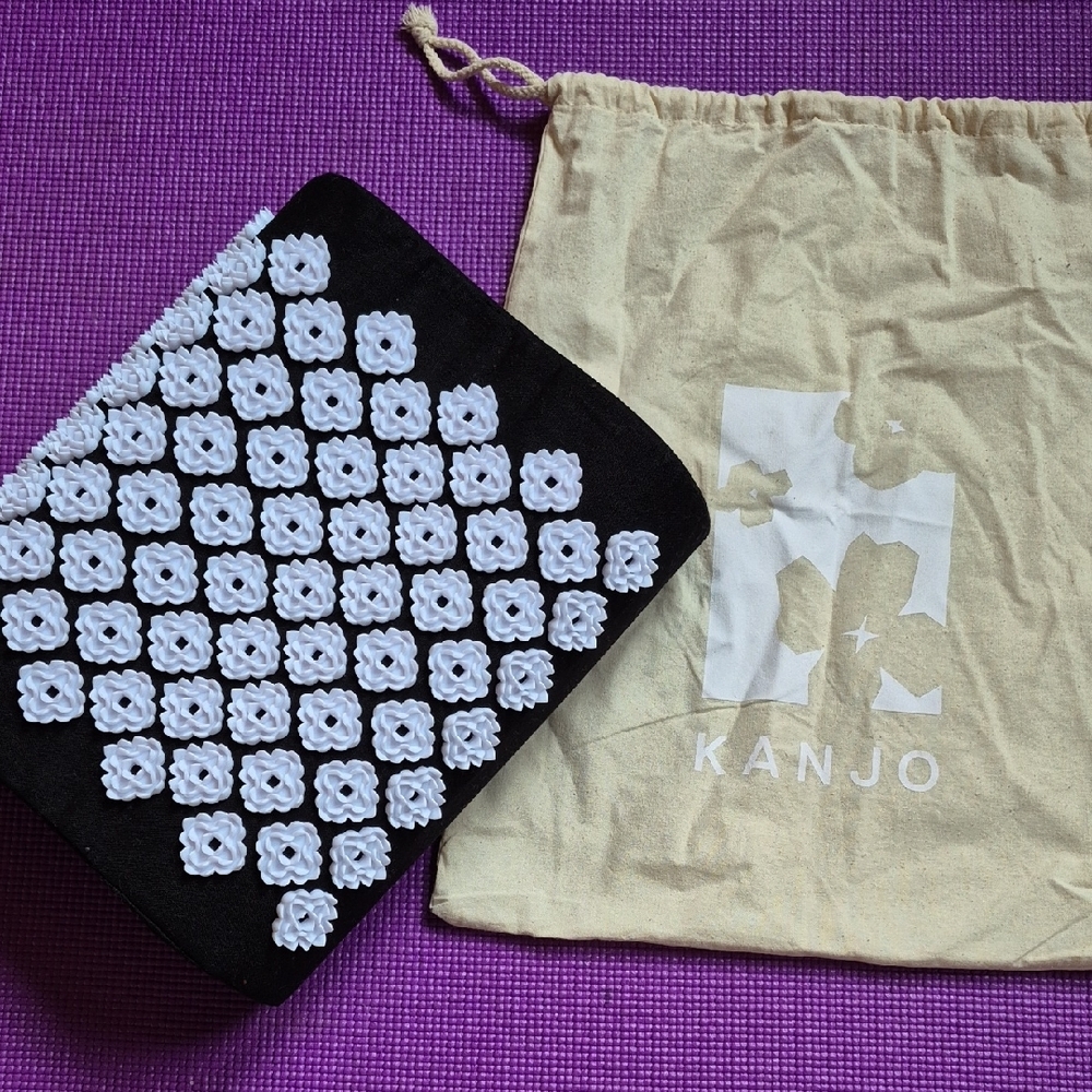 Kanjo Black Acupressure Cushion with White Accents